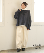 ドットカット刺繡デニム　パンツ