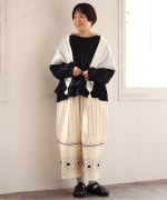 カディコットン刺繡　ストール