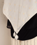 カディコットン刺繡　ストール