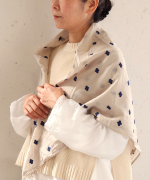 カディコットン刺繡　ストール