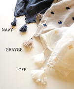 カディコットン刺繡　ストール