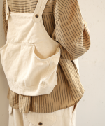 テンセルリネンストライプ　フリルブラウス