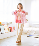 ふわふわコットン　フリルブラウス