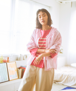 ふわふわコットン　フリルブラウス