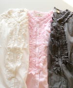 ふわふわコットン　フリルブラウス