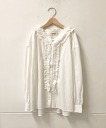 ふわふわコットン　フリルブラウス