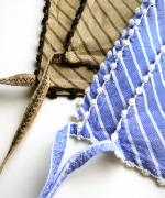 テンセルリネンストライプ　チュニックシャツ(スカーフ付き)