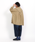 テンセルリネンストライプ　チュニックシャツ(スカーフ付き)