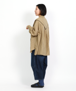 テンセルリネンストライプ　チュニックシャツ(スカーフ付き)