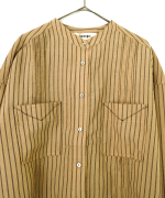 テンセルリネンストライプ　チュニックシャツ(スカーフ付き)