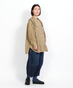 テンセルリネンストライプ　チュニックシャツ(スカーフ付き)