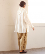 ふわふわコットン　チュニックシャツ(スカーフ付き）