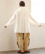 ふわふわコットン　チュニックシャツ(スカーフ付き）