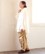 ふわふわコットン　チュニックシャツ(スカーフ付き）