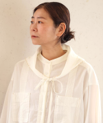 ふわふわコットン　チュニックシャツ(スカーフ付き）