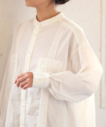 ふわふわコットン　チュニックシャツ(スカーフ付き）