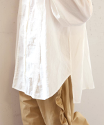 ふわふわコットン　チュニックシャツ(スカーフ付き）