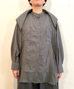 ふわふわコットン　チュニックシャツ(スカーフ付き）