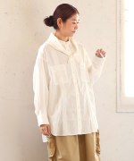 ふわふわコットン　チュニックシャツ(スカーフ付き）