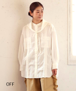 ふわふわコットン　チュニックシャツ(スカーフ付き）