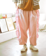 ジンバブエコットンツイル　サイドフリルパンツ