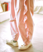 ジンバブエコットンツイル　サイドフリルパンツ