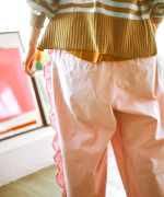 ジンバブエコットンツイル　サイドフリルパンツ