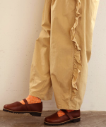 ジンバブエコットンツイル　サイドフリルパンツ