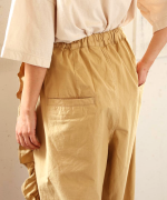 ジンバブエコットンツイル　サイドフリルパンツ