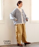 ジンバブエコットンツイル　サイドフリルパンツ