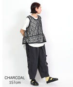 ジンバブエコットンツイル　サイドフリルパンツ