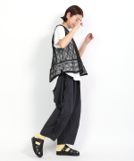 ジンバブエコットンツイル　サイドフリルパンツ