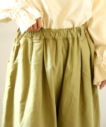 ジンバブエコットンツイル　8分丈ワイドパンツ
