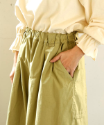 ジンバブエコットンツイル　8分丈ワイドパンツ