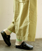 ジンバブエコットンツイル　8分丈ワイドパンツ