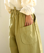 ジンバブエコットンツイル　8分丈ワイドパンツ