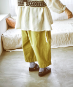 ジンバブエコットンツイル　8分丈ワイドパンツ