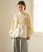 コットンリネンツイルキャンバス　シャツ