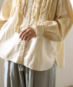 コットンリネンツイルキャンバス　シャツ