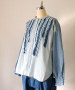 コットンリネンツイルキャンバス　シャツ