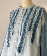 コットンリネンツイルキャンバス　シャツ