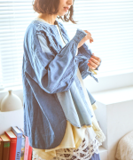 コットンリネンツイルキャンバス　シャツ