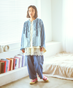 コットンリネンツイルキャンバス　シャツ