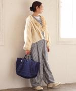 コットンリネンツイルキャンバス　フリルカラーブラウス