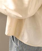 コットンリネンツイルキャンバス　フリルカラーブラウス