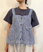 9ozデニム/ヒッコリーストライプ 2wayベスト