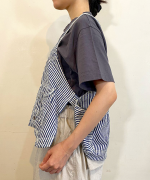 9ozデニム/ヒッコリーストライプ 2wayベスト