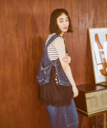 9ozデニム/ヒッコリーストライプ 2wayベスト