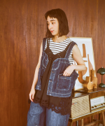 9ozデニム/ヒッコリーストライプ 2wayベスト