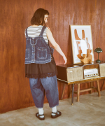 9ozデニム/ヒッコリーストライプ 2wayベスト